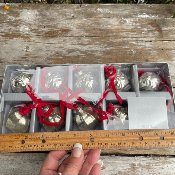 Martha Stewart silver Mercury glass ornaments garland set 10 Vintage Christmas - Picture 3 of 5